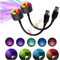 1pcs USB Colorful Stage Light 360° All-round Rotation LED Projector Light DJ Car Voice Controlled Atmosphere Lights for Party