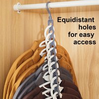 Shirt Hangers Space Saving Closet Space Saver Hangers For Clothing Storage Vertical 10-Hole Design Space Saving Heavy Duty