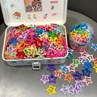4pcs pentagram hair accessories, colorful star clips, sweet and spicy edge clips, broken hair clips, women's hair clips