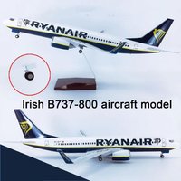 Model samolotu Ryanair B737 w skali 1:47, zabawka, odlewany z żywicy model samolotu 737-8 z oświetleniem i dekoracją kół.