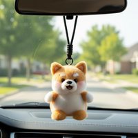 Dog Plush Keychain Cute Mini Puppy Stuffed Animal Key Holder for Backpack School Bag Gift Decor