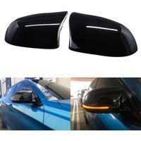 ANGRONG Gloss Black Wing Mirror Cover Caps For 14-18 BMW X3 X4 X5 X6 Series F15 F16 F25
