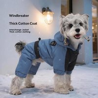 Dog Winter Four-Legged Coat Graphene Heating Waterproof Dog Jacket with D-Ring Hooded Warm Snow Suit for Small Dogs Teddy Bichon