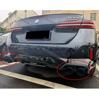 Dla BMW Serii 5 G60 525i 530i 2024 2025 Czarny/Karbonowy 2 szt. Tylny Dyfuzor Wydechu Zderzaka Spoiler Ulepszenie Modyfikacje Splitter