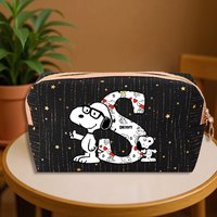 Snoopysed Good-looking Cosmetic Bags for Women Cartoon Letter Printed Makeup Pouch Students Fashion Large Capacity Washing Bag
