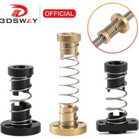 3DSWAY T8 Anti-backlash Lead Screw Brass/POM Spring Nut Elimination Gap Lead 2mm/4mm/8mm for CNC 3D Printer Parts Ender 3 CR10