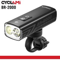 2000 Lumens CYCLAMI Bike Headlight Bicycle Flashlight Handlebar Type-C MTB Road Highlight BR2000 Front Lamp Light Aluminum Alloy
