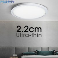 MANVIV Ultra-mince LED plafonnier AC85V-265V 9W 13W 18W 24W panneau moderne luminaire montage en Surface pour salon cuisine