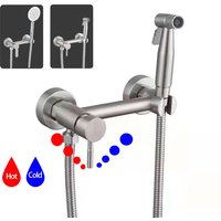 Stainless Steel Bidet Faucet Hygienic Shower Bidet Sprayer Single Handle Bathroom Shattaf Hot Cold Water Mixer Toilet Gun Set