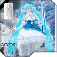 Anime 2019 Snow Mikuku Cosplay Vocaloid Mikuu Cosplay Costume Woman Princess Dress Sets Wig MIKUU Cosplay
