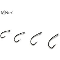 50Pcs High Strong High Carbon Steel Black Barbed Curving Carp Fishing Hook Circle Fly Fishhook Nymphs Wet Egg Fly Fishhook