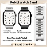 Kebitt Satine H Strap for Apple Watch Ultra 2/10/9/8/7/6 Stainless Steel Band Compatible with 49mm 46mm 45mm 44mm Watches