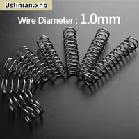 10Pcs Wire Diameter: 1.0mm, 65Mn Spring Steel Return Compression Spring, Diameter: 5mm/6mm/7mm/8mm/9mm, Length: 10-50mm