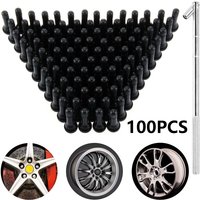 100Pcs TR414 Tubeless Rubber Car Wheel Tyre Valve Puller Tool Durable Tubeless Snap-in Tire Valve Stem for Car Motorcycle ATV