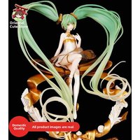 High Quali Domestic Initial Sound Sitting Miku Symphony Record Player Dancing Beautiful Girl Figurine Model Collectible Item