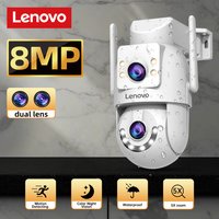 Lenovo 8MP HD Outdoor Security Camera with Dual Lens Dual Screen AI Tracking PTZ Color Night Vision Surveillance Protection