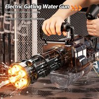 Auto Gatling Water Cannon Rotating High-Pressure Large Capacity Gatling Water Gun Toy Adults Outdoor Summer Fun Play Kid Gifts