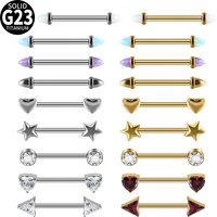 2pcs Titanium Cone Opal Nipple Shiled Bars Piercing 14G Internally Thread Sexy Mamilo Piercings Barbell Piercings Women Jewelry image 4