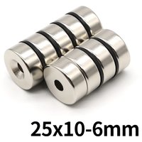 25x10-6mm Round Super Strong Neodymium Magnet with holes N35 Powerful Magnetic NdfeB Permanent Refrigerator Magnet imanes DIY