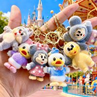 Disney Cartoon Flock Doll Donald Duck Keychain Mickey & Minnie Kid Toy Cute Bag Decorate Christmas Party Accessories Gifts