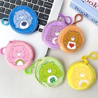 Cute Care Bears Coin Purse Keychain Kids Anime Wallet Key Ring Girls Boys School Money Bag Fashion Travel Pocketbook Gift new