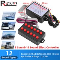 Electronic Car Horn Controller Volume Switching 12V-24V Volume Switching 8 Sound - 16 Sound Effect Controller for Boat Car Truck