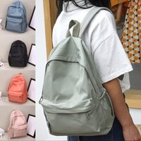 Simple Solid Color Lightweight Backpack Multifunctional Casual Bag for High School Students Perfect for School Travel Daily Use