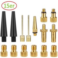 AliExpress NONE 15PCS Copper Bike Valve Adapter Set SV/AV/DV Inflator Pump Adapters for Bicycle Tire Valve Conversion Kit