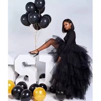 Colorful Puffly Tulle Tutu Skirt Sexy Front Short Back Long Layered Half Body Skirts Women Aldult Goth Carnival Party Petticoat