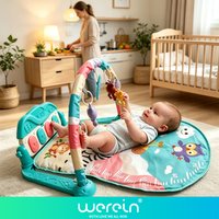 Great value Baby Kick& Play Piano Gym, Soft Light Music Activity Mat, with Hanging Rattles, Toddler Sensory