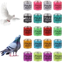 PHA 2026/2027 Pigeon Foot Ring Inner Diameter 8mm with Number Aluminum Plastic Bird Foot Ring Multicolor Bird Accessories 100Pcs