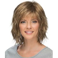 HAIRJOY Synthetic Hair Blonde Brown Wigs for Women Curly with Bangs Short Wig