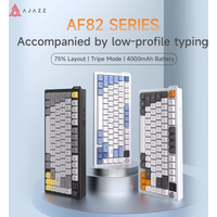 AJAZZ AF82 Low-Proflie Electrostatic Keyboard 4000mAh Trl-Mode 75% Type-C Display Screen Keyboard Office Gaming E-sport