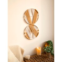 2 Pcs Dream Catcher Wall Hanging Macrame With Bamboo Boho Wall Decor Aesthetic Macrame Home Decorations Bedroom Living Room Gift