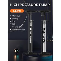 AliExpress West Biking WEST BIKING Bicycle Floor Pump with Gauge for Presta Schrader Bike Ball Pump 140psi Inflator Bicycle Pump