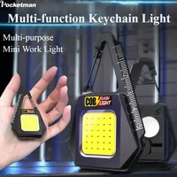 Mini COB LED Keychain Work Light Outdoor Emergency Flashlight Small Torch Keychain Flashlights with Bottle Opener Camping Lights