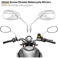 AliExpress NONE Universal 10mm Chrome Rearview Mirrors Motorcycle Motocross Scooter E-bike Racing Motorbike Side Mirror Rear View Accessories