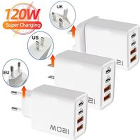 Fast Charging USB Type C Charger 120W 4 Port PD Quick Charge 3.0 For iPhone Samsung Xiaomi Huawei EU US UK Plug Phone Adapter image 4