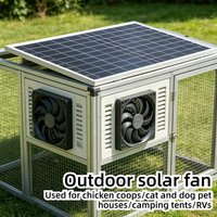 Solar Air Circulation Fan 10W 15W Weatherproof Exhaust Ventilation Fan for Outdoor Chicken Coop Pet House Greenhouse