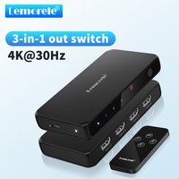 Lemorele 3 IN 1 OUT HDMI Switch 4K HDMI Selector Audio Extractor Box with IR Remote HDR HDCP2.3 for Xbox PS4 PC TV Plug and Play