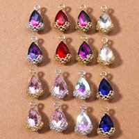 10pcs Elegant Shinning Crystal Waterdrop Charms for Jewelry Making Women Cute Drop Earrings Pendants Necklaces DIY Crafts Supply