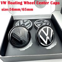 4pcs 56mm 65mm VW floating Car Wheel Center Caps Hubcap Cover for VW Jetta MK5 Golf Passat styling CC Golf 3B7601171 1J0601171 image 4