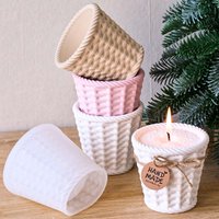 Weaving Shape Cement Candle Jar Silicone Mold DIY Woven Basket Jewelry Storage Box Casting Molds Flowerpot Craft Making Home Dec