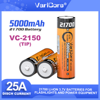 VariCore VC-2150 21700 3.7V 5000mAh Lithium ion Battery for Headlight Flashlight batteries+Pointed tip Grade A