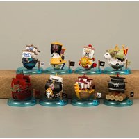 7cm 8pcs/set Anime One Piece Figure Luffy Mini Pirate Ship Figurine Statue Model PVC Collection Desktop Action Figure Kid Gifts