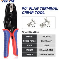 4.8/6.3 Flag Type Plug Terminals Ratchet Crimping Tool YF-056FL Pliers Crimp L Type Spade Connector 0.5-2.5mm²(20-13AWG)