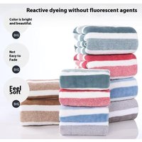 Thick Bath Towel Strong Water Absorption Striped Pattern Towel Set Soft Face Towel Bath Towel Quick Drying Absorbent Towels