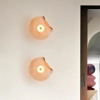 Lampa ścienna okrągła szklana w stylu nordyckim SANDYHA, nieregularny design, oświetlenie LED do salonu, przedpokoju, sypialni, dekoracja, oświetlenie do gabinetu.