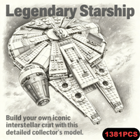 2026 NEW 1381 PCS Spaceship Building Blocks Set Creative STEM Model DIY Kit Educational Toy for Kid Adult Gift Home Office Decor