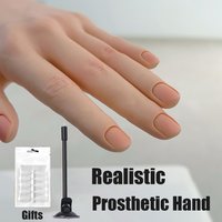 1Pcs Realistic Prosthetic Hand Jewelry Display Hand Silicone Hygiene Nail Art Practice Hand